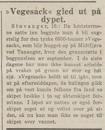 1939.11.11 - BT S16 - Vegesack gled ut på dypet